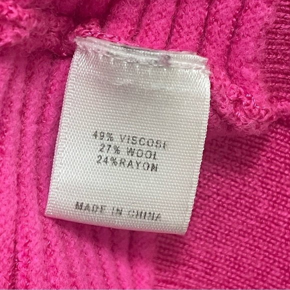 St John Knit Tank Top Crop Ribbed Hot Pink Wool Size M - Picture 8 of 8